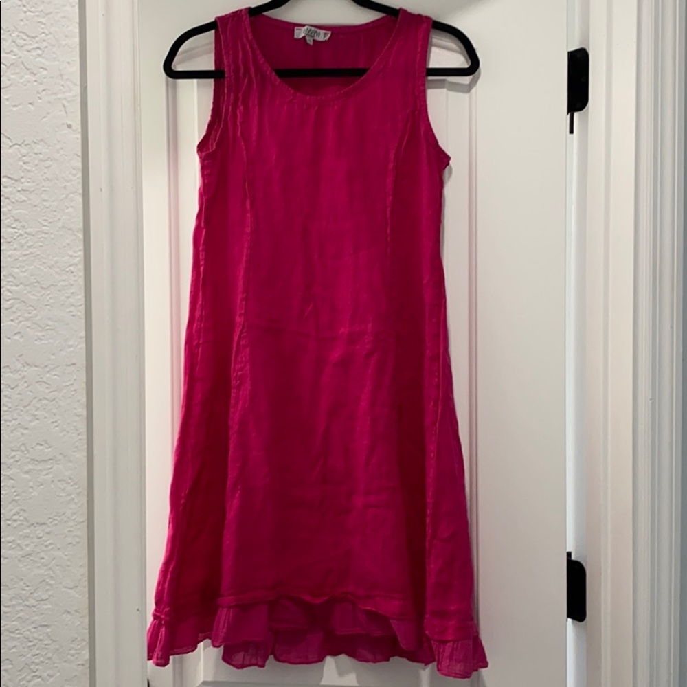Allegra Masetti pink linen dress xs Italy